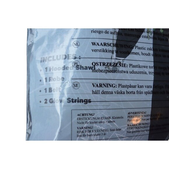 Spooktacular Creations Sorcerer Costume Adult Small With Hooded Shawl & Belt - Picture 3 of 8